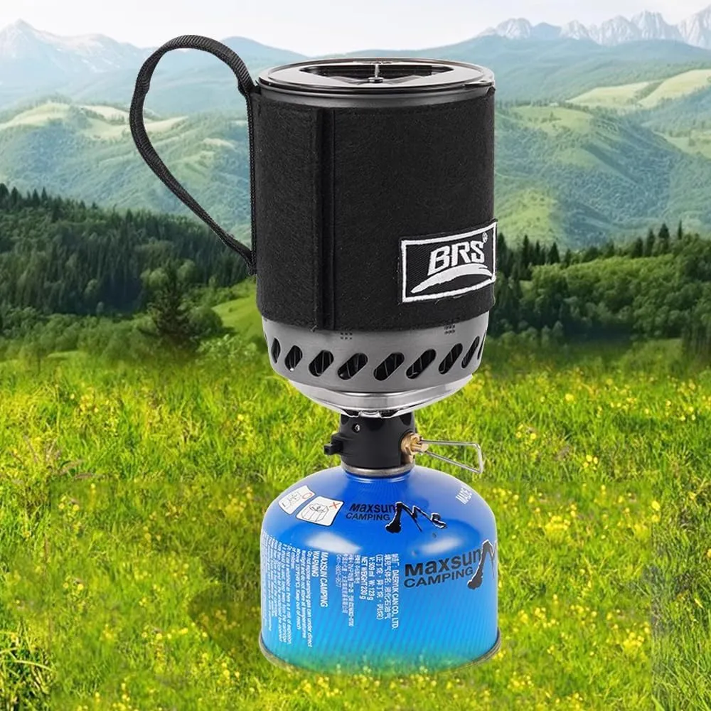 0.5L Boil Camping Pot, Foldable High Efficiency Heat Exchanger Pot,Portable Camp Burner System For Hiking Travel