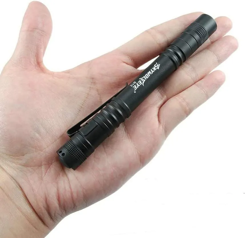 10 Pcs Led Medical Penlight Flashlights, Pen Flashlight Black Small Mini Poacket Flashlight with Clip with 3 Modes, LED Compact Penlight Waterproof