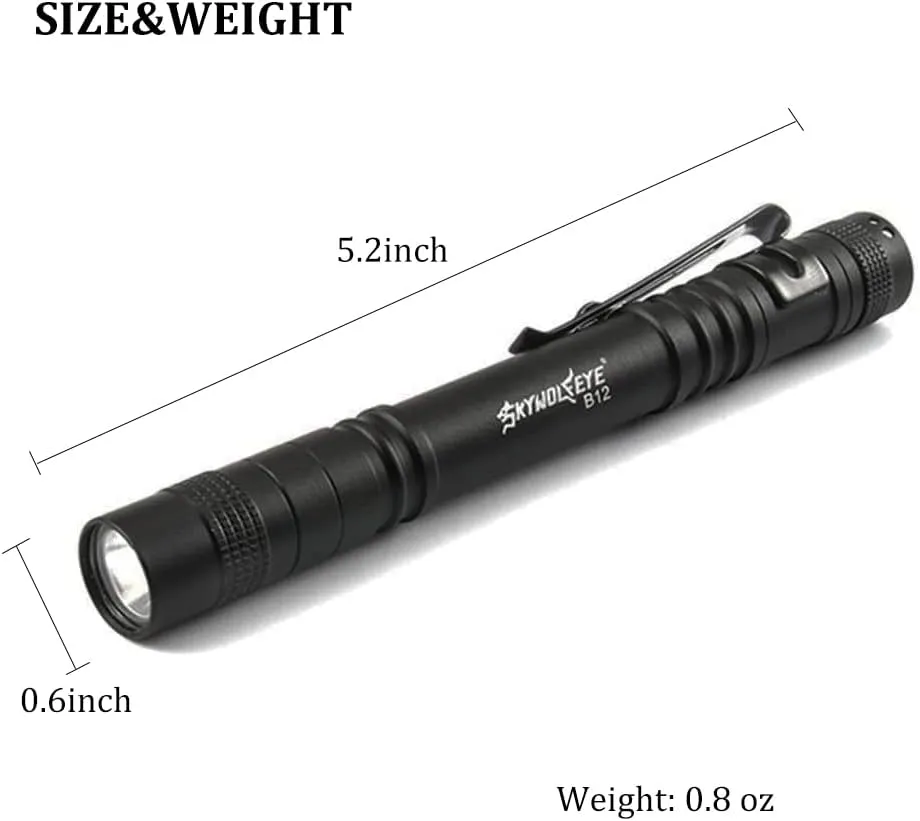 10 Pcs Led Medical Penlight Flashlights, Pen Flashlight Black Small Mini Poacket Flashlight with Clip with 3 Modes, LED Compact Penlight Waterproof