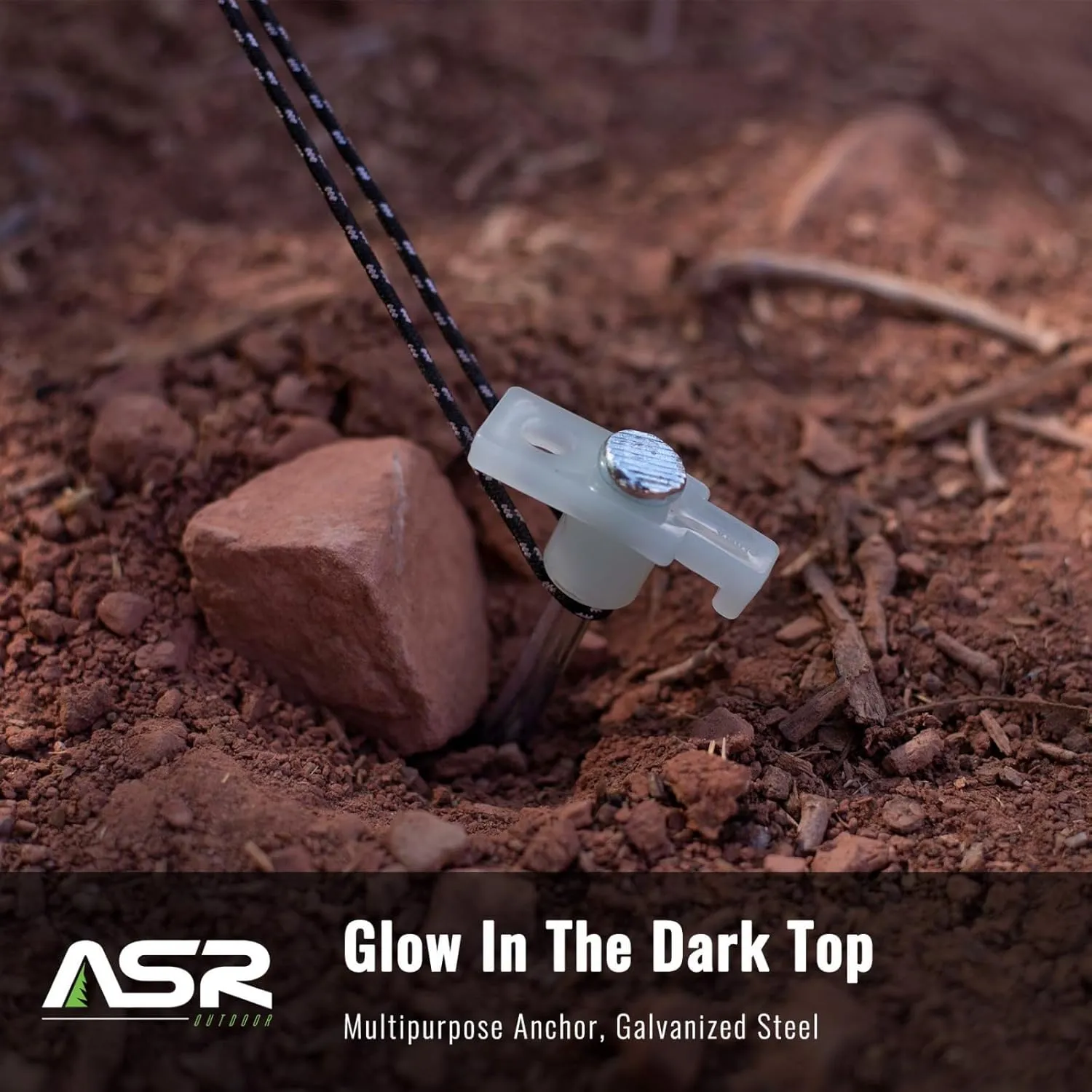 10-Piece Galvanized Steel Tent Pegs - Glow in The Dark Garden Stakes