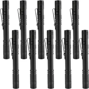 10 Pieces Mini Small LED Flashlight Handheld Pen Light Flashlights with Clip Led Pen Pocket Light Torch for Camping Outdoor Home