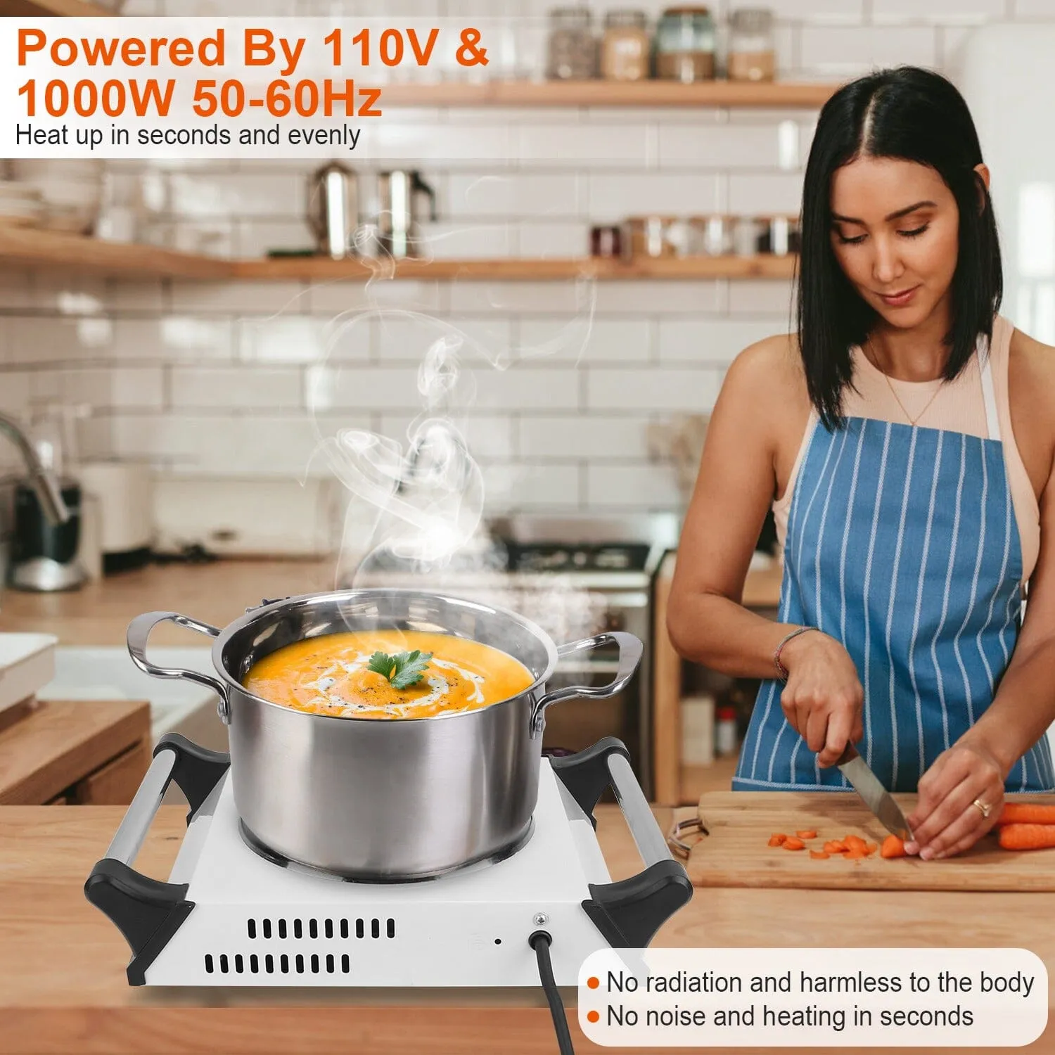 1000W Electric Burner Portable Coil Heating Hot Plate Stove Countertop