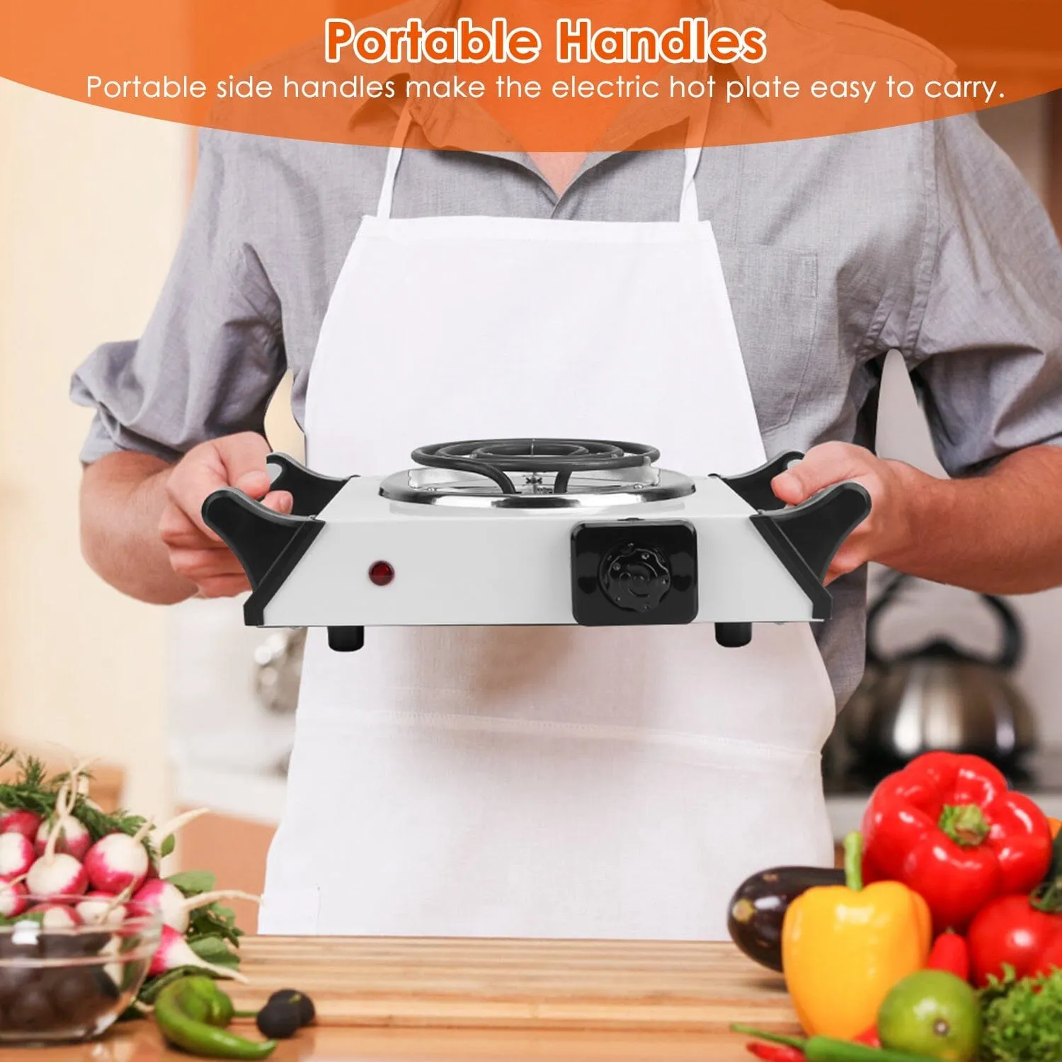 1000W Electric Burner Portable Coil Heating Hot Plate Stove Countertop
