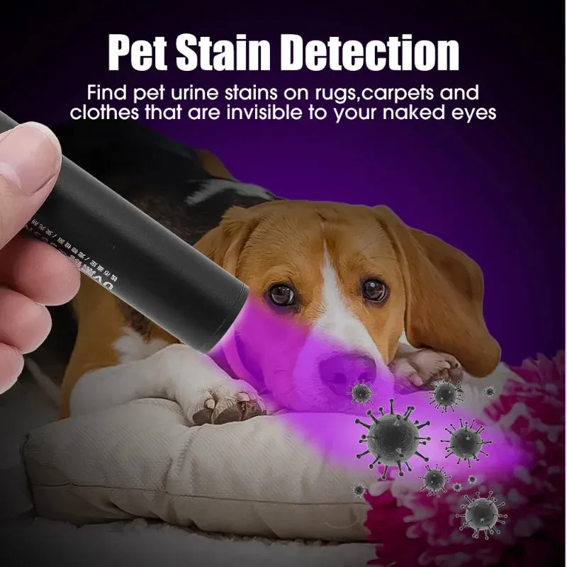 10W 365nm UV Flashlight USB Rechargeable Ultraviolet Torch pets urine Cat tinea Money Ore Scorpion Detection Black light
