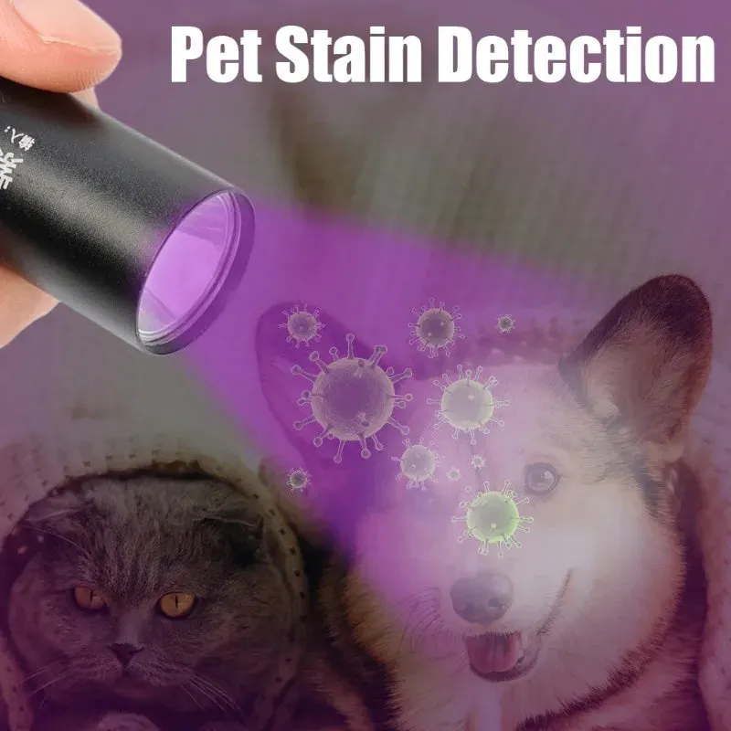 10W 365nm UV Flashlight USB Rechargeable Ultraviolet Torch pets urine Cat tinea Money Ore Scorpion Detection Black light