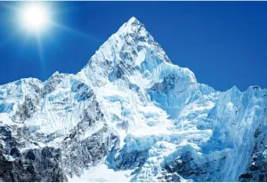 10x8ft White Iceberg Backdrops for Photography Snow Mountain Winter Wedding Backdrop Banner Polar Region North Pole Ice Shelf Snow Mountains Background Blue Sky Sunrise Photoshoot Props