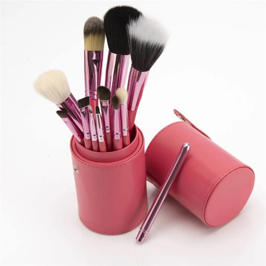 12 Brushes Set Complete Set Of Loose Powder Brushes Eye Shadow Brushes Beauty Tools(C)