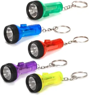 12pcs Keychain Flashlights Portable Pocket Torches for Camping Emergency Car Keys Mixed Colors Easy to Use for Adults