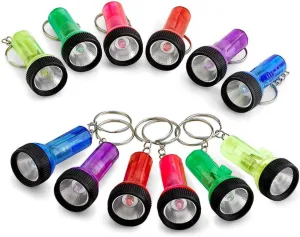 12pcs LED Keychain Flashlight Mini Torch Portable Key Ring Light for Car Keys Purse and Outdoor Use Mixed Colors for Camping Emergency and