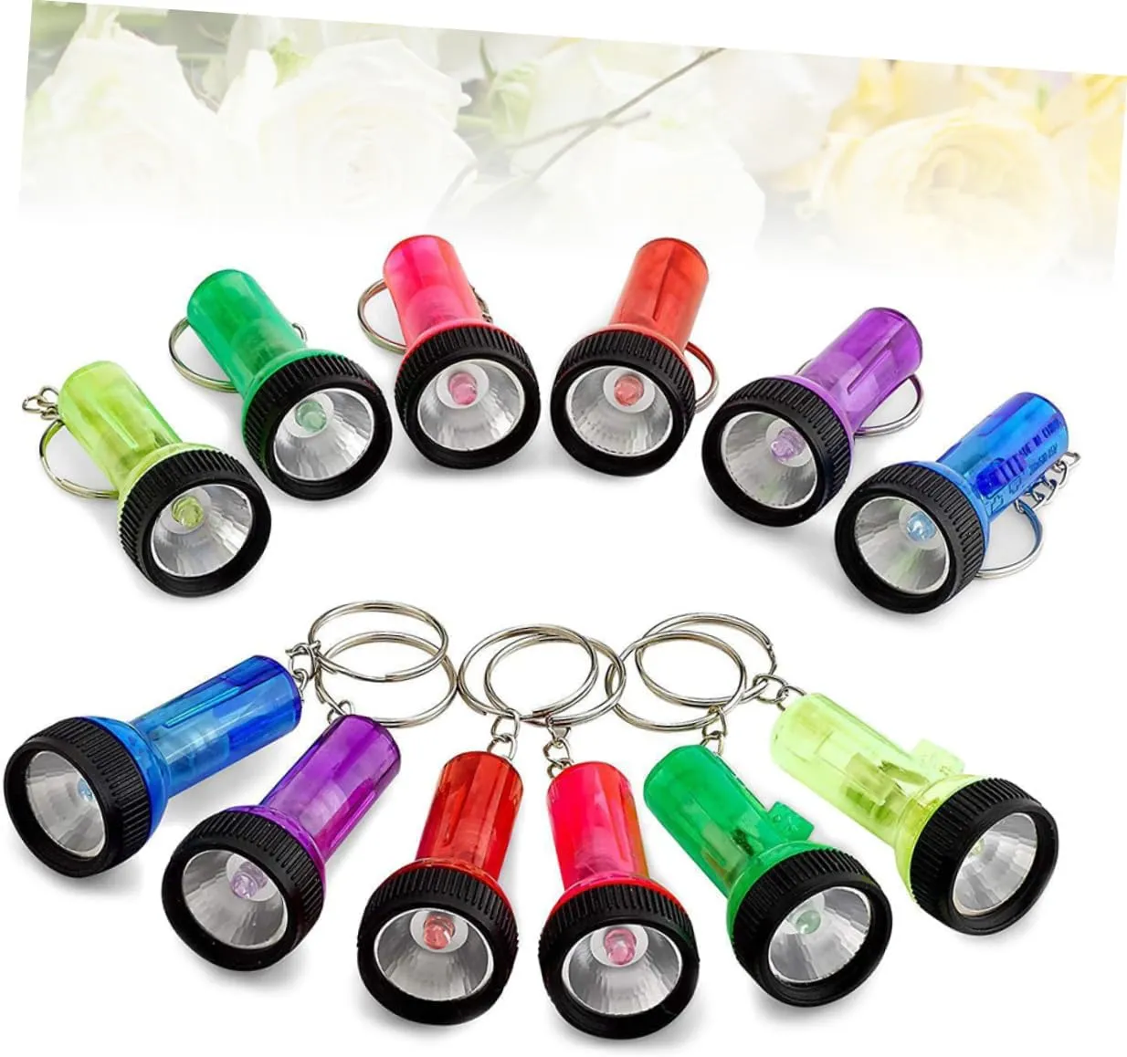 12pcs LED Keychain Flashlights Mini Pocket Torch Keyring with Mixed Colors Portable Light for Camping Hiking Emergency Use Sturdy Design