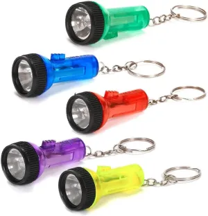 12Pcs Mini LED Keychain Flashlight Durable Pocket Torch for Car Key Ring Mixed Colors for Camping Hiking Emergency and Nighttime