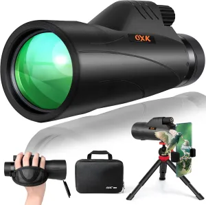 12x56 High Power Monocular Telescope with Smartphone Adapter Tripod Travel Bag, Larger Vision Monoculars for Adults with BAK4 Prism & FMC Lens, Suitable for Bird Watching Hunting Hiking Camping