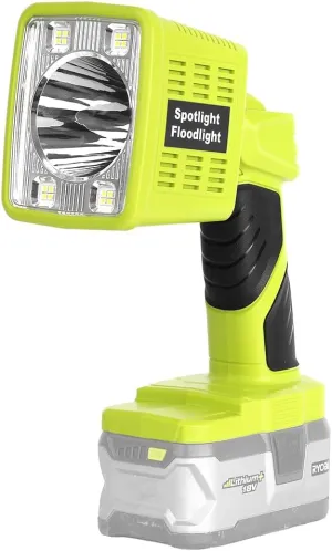 1600LM LED Flashlight Compatible with Ryobi 18v Li-Ion Battery, 3 Brightnesses, Cordless Work Light for Emergency, Car Repairing, Camping and Job Site Lighting(Battery Not Included)