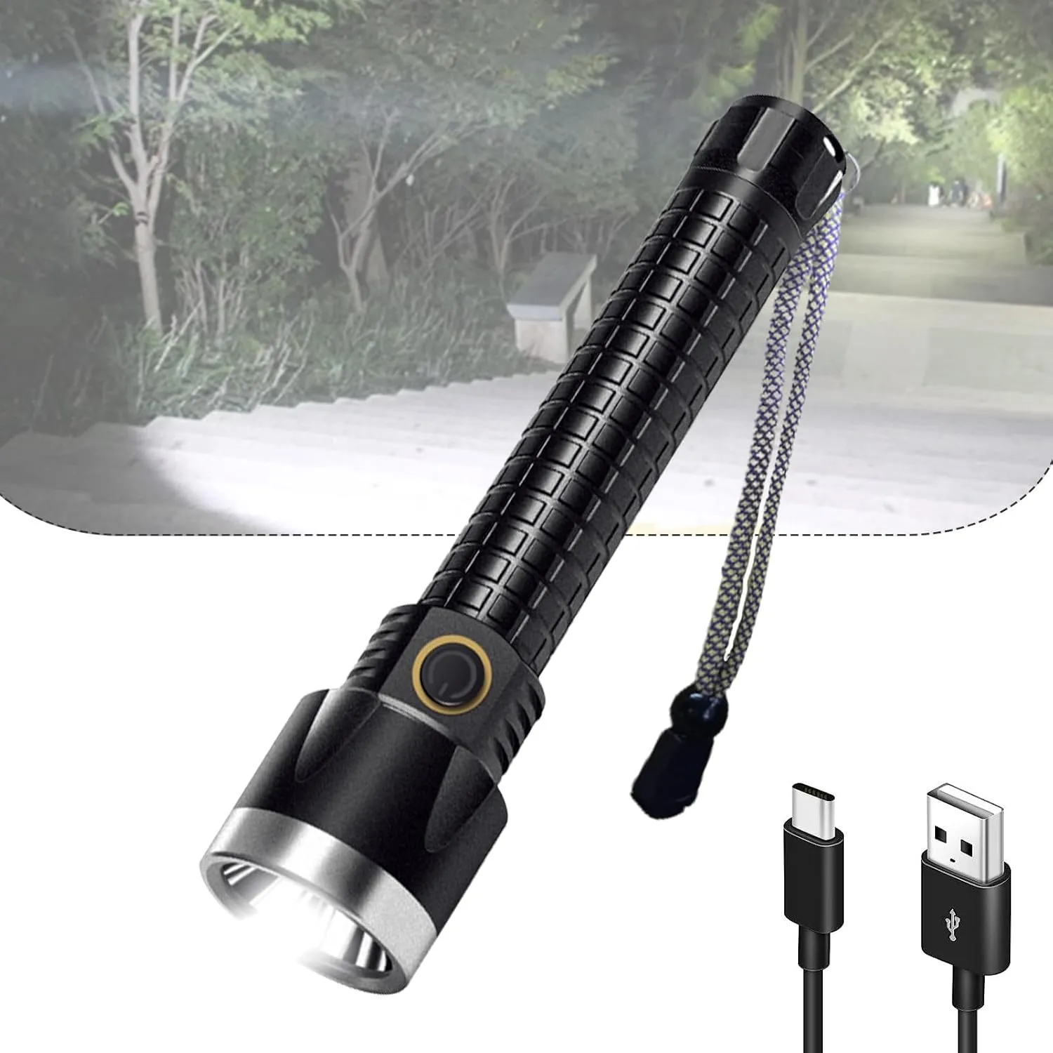 170000 High Lumens Rechargeable Flashlights, IPX6 Waterproof Powerful USB Handheld FlashLights with 4 Light Modes for Camping Cycling