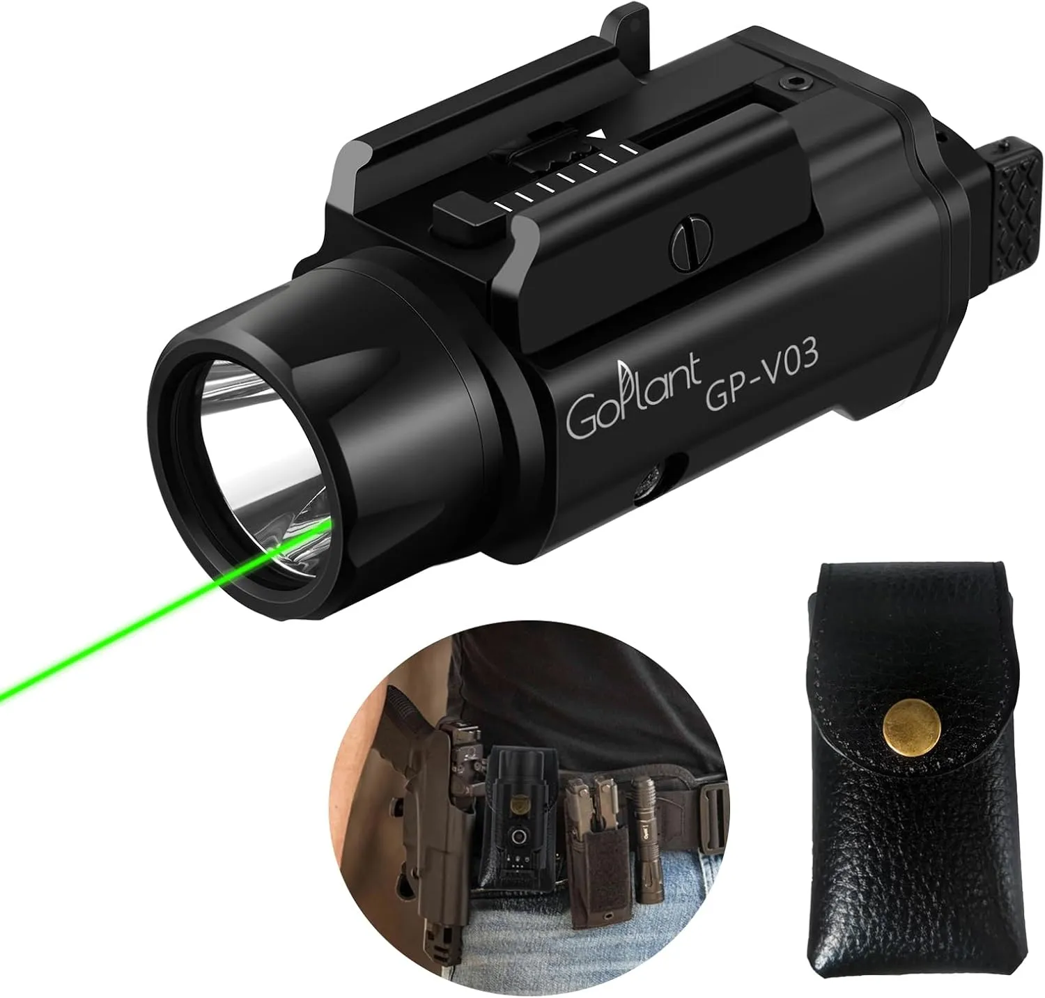 1750 Lumens Weapon Laser Light   4" Pistols Laser Light Pouch Holster