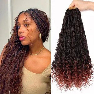 18 inch Goddess Box Braids Crochet Hair for Black Women 8 Packs Crochet Box Braids Pre-looped Boho Box Braids Crochet Braids Synthetic Braiding T350