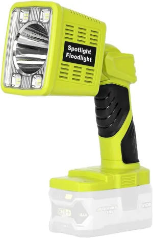 18W 1600LM LED Flashlight, 90° Pivoting Head - Compatible with Ryobi 18V Battery (Battery Not Included) - Ideal for Camping, Car Repair, Emergency, and Job Site Lighting