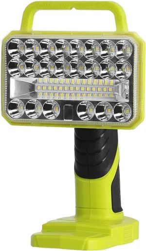 18W Cordless LED Flashlight for Ryobi 18V Lithium-ion Battery, 2000LM Portable LED Work Light Tool with 3 Modes Lighting for Camping, Hiking, Climbing, Job Site, Indoor & Outdoor Use