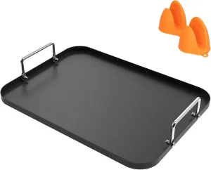 19.5 Inch Grill Griddle for Weber Genesis 300 Series, Genesis E310 E320 E330 S310 S320 S330 EP310 EP320 EP330 Gas Grill, Hard Anodized Nonstick Double Burner Griddle Pan for Stove Top, Oven, Electric