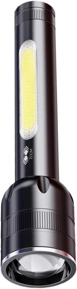 1set USB Flashlight Torch Telescopic for Camping Hiking Fishing and Emergency Use Design