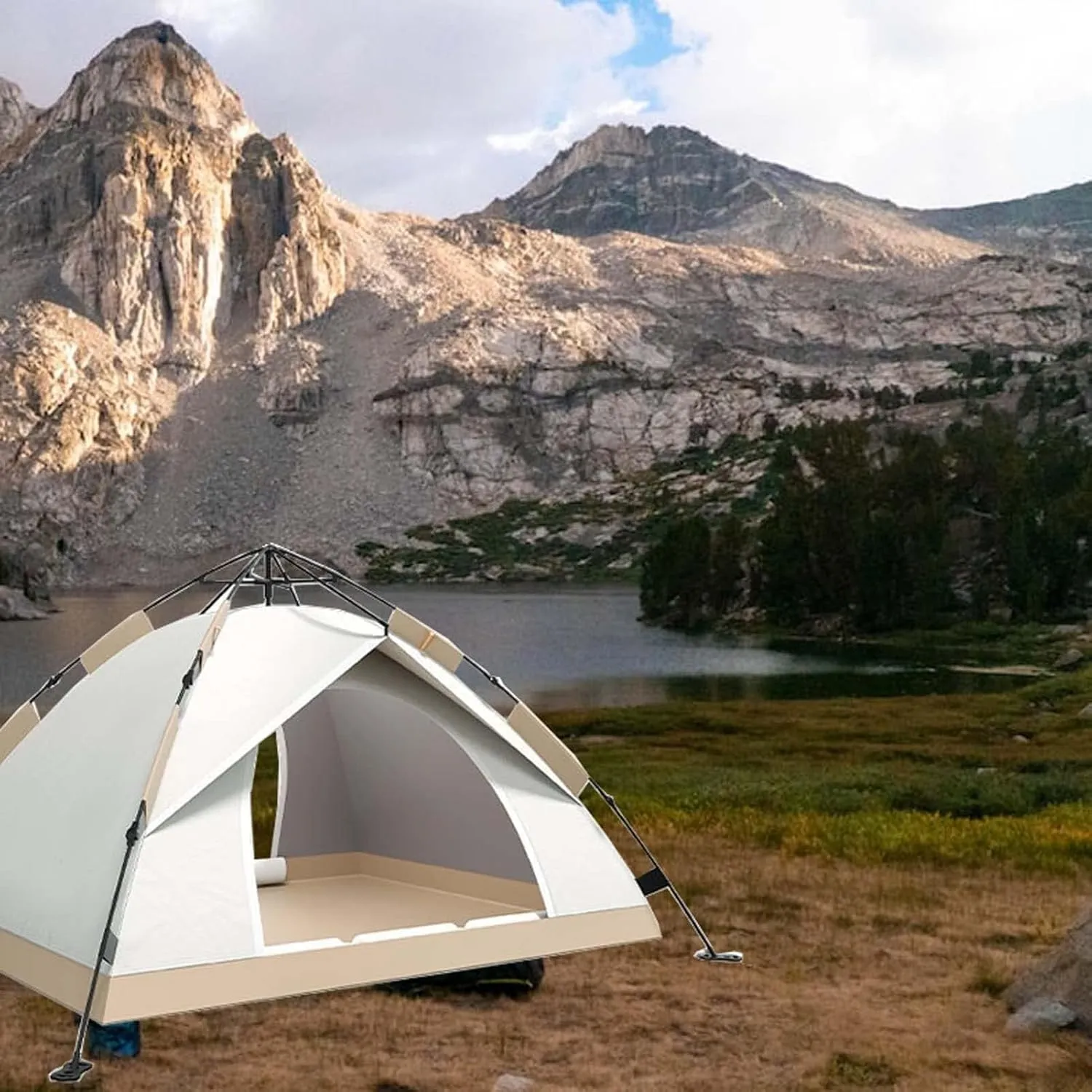 2-3 Person Instant Pop Up Camping Tent, Waterproof & Windproof, Lightweight Portable Tent for Family, Hiking, Backpacking, Beach, Easy Setup, Ultralight Outdoor Tent, 79x59x51 Inch