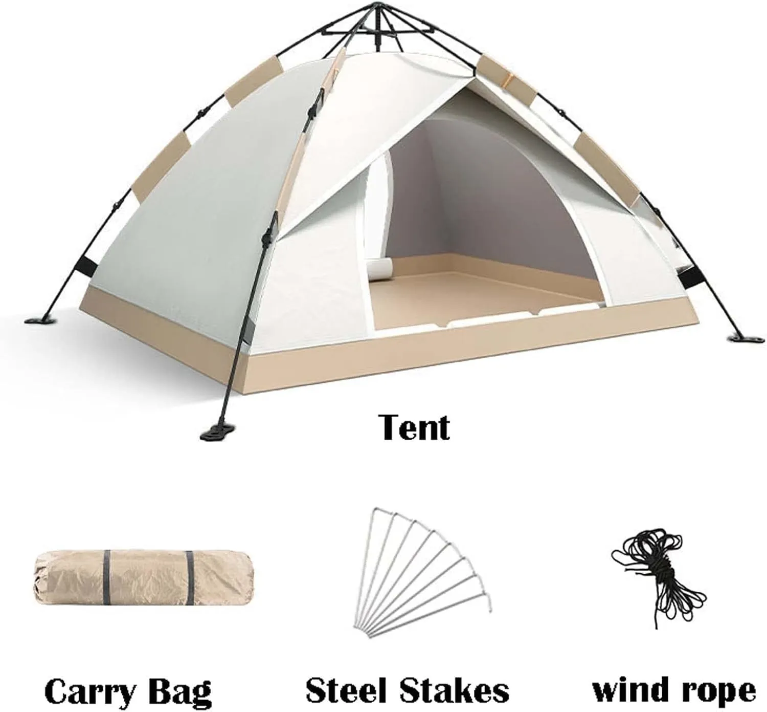 2-3 Person Instant Pop Up Camping Tent, Waterproof & Windproof, Lightweight Portable Tent for Family, Hiking, Backpacking, Beach, Easy Setup, Ultralight Outdoor Tent, 79x59x51 Inch