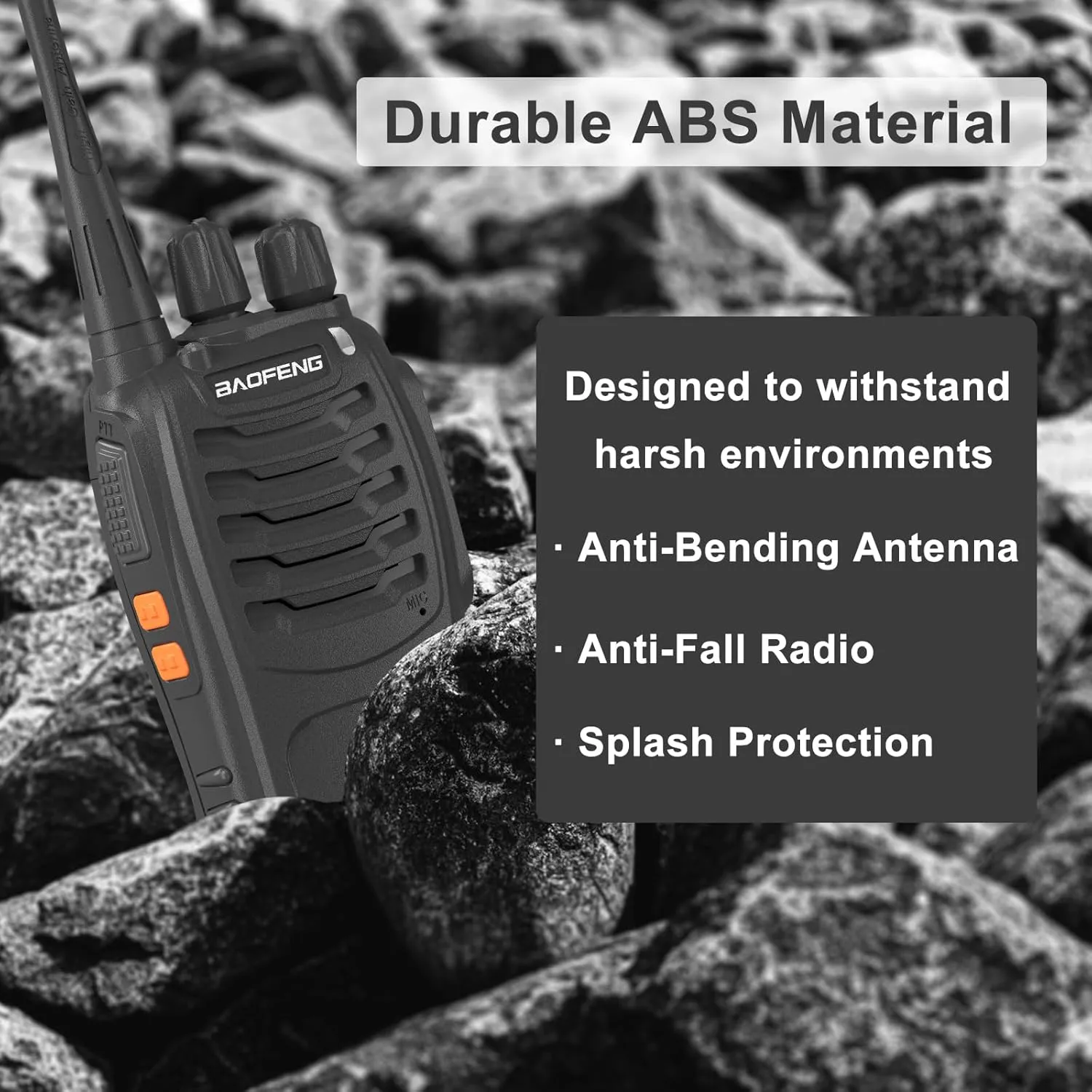 2 Pack BAOFENG BF-888S Walkie Talkie USB-C Charging 16 Channels Ham Radio for Adult 1500mAh Li-ion Battery Replacement BF-88A Radio with Flashlight (Black)
