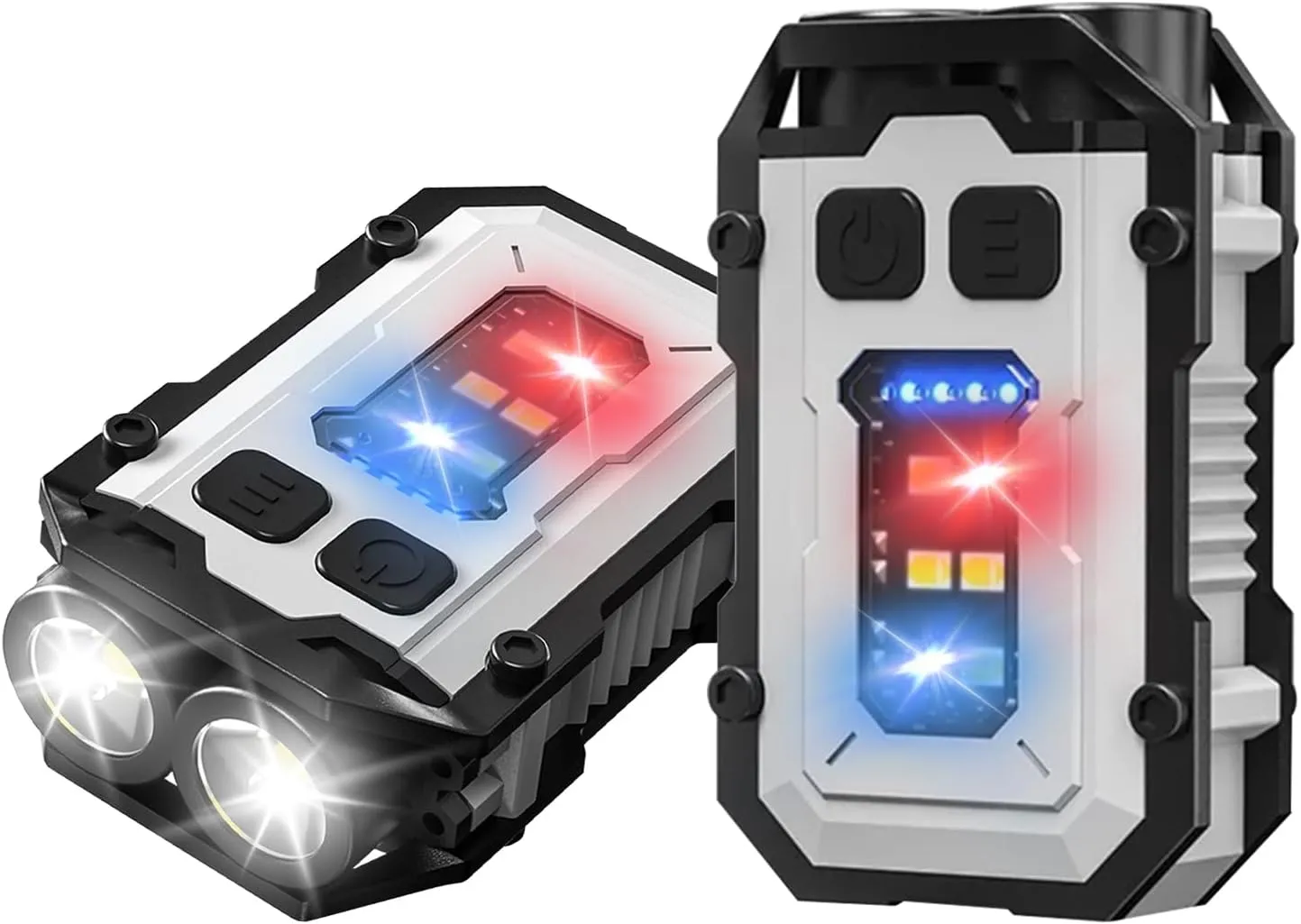 2 Pack Mini Keychain Flashlight with Clip, LED Magnetic EDC Key Chain Light for Mechanics with COB Sidelight, USB C Rechargeable Small Multi-Use Waterproof Light for Work Car Repair
