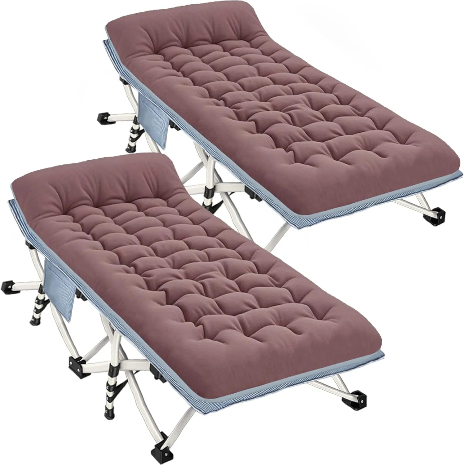 2 Pack Oversize XXL Camping Cot with Comfortable Mattress Camping Cots for Adults Extra Wide Cots for Camping Folding Cot Heavy Duty with Carry Bag for Outdoor Indoor Home