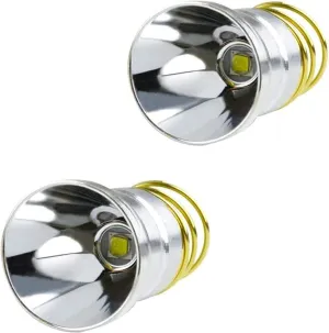 2 Pack Ultra Bright Flashlight Bulb LED Replacement Bulbs Drop-in P60 Design Module for All Surefire Hugsby C2 G2 Z2 6P 9P G3 S3 D2 Ultrafire 501B 502B, 1200LM 1 Mode Lamp Bulb Torch Repair Parts