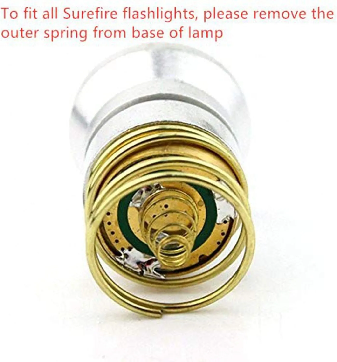 2 Pack Ultra Bright Flashlight Bulb LED Replacement Bulbs Drop-in P60 Design Module for All Surefire Hugsby C2 G2 Z2 6P 9P G3 S3 D2 Ultrafire 501B 502B, 1200LM 1 Mode Lamp Bulb Torch Repair Parts