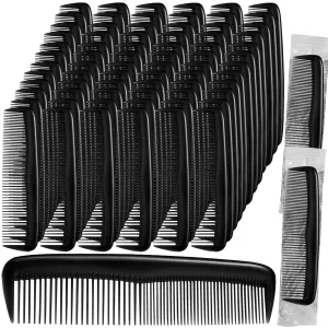 200 Pieces Hair Combs in Bulk, Aiofaervy Styling Comb Pocket Hair Combs Individually Wrapped Combs Travel Black Comb Bulk for Women Hair Styling Beard Combs for Men Barber Supplies,5Inch