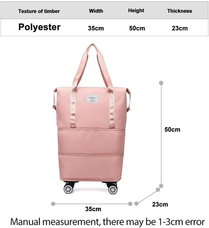 2025 New Travel Bag with Wheels,2025 New Large Capacity Travel Bag - Universal Wheel Removable,Expandable Foldable Duffle Bags,Dry and Wet Separation Large Expandable Capacity