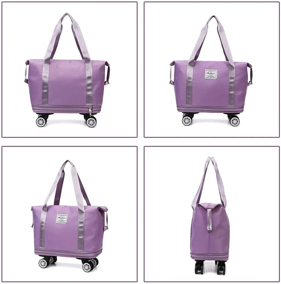 2025 New Travel Bag with Wheels,2025 New Large Capacity Travel Bag - Universal Wheel Removable,Expandable Foldable Duffle Bags,Dry and Wet Separation Large Expandable Capacity