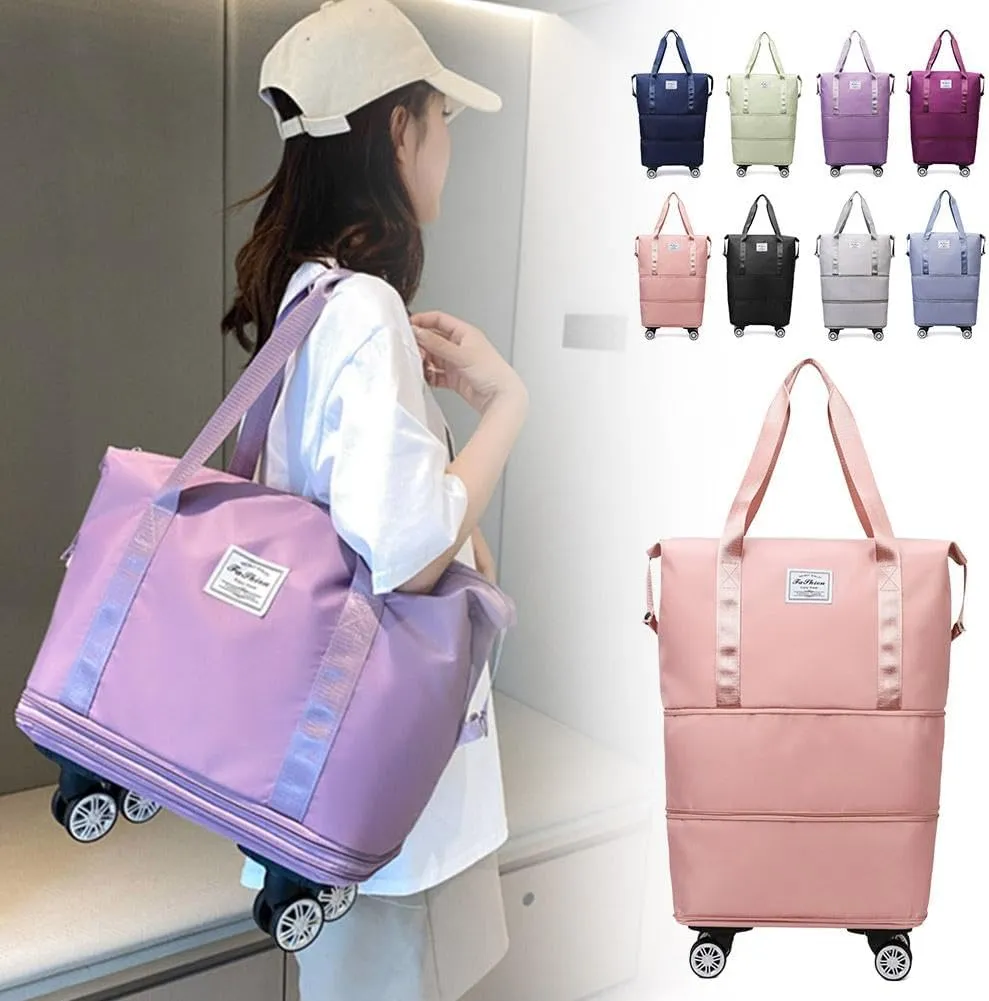 2025 New Travel Bag with Wheels,2025 New Large Capacity Travel Bag - Universal Wheel Removable,Expandable Foldable Duffle Bags,Dry and Wet Separation Large Expandable Capacity