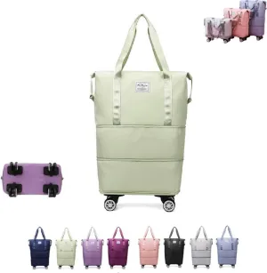 2025 New Travel Bag with Wheels,2025 New Large Capacity Travel Bag - Universal Wheel Removable,Expandable Foldable Duffle Bags,Dry and Wet Separation Large Expandable Capacity