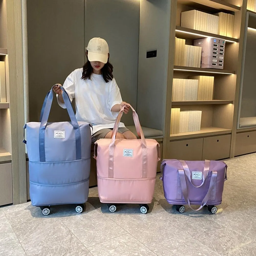 2025 New Travel Bag with Wheels,2025 New Large Capacity Travel Bag - Universal Wheel Removable,Expandable Foldable Duffle Bags,Dry and Wet Separation Large Expandable Capacity