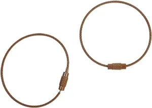 2/10pcs 50cm Colorful Stainless Steel Wire Keychain Cable Loop Screw Lock Rope Key Holder Keyring Key Chain Rings (Color : Brown, Size : 50cm 2pcs)