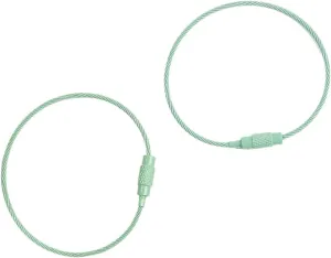 2/10pcs 50cm Colorful Stainless Steel Wire Keychain Cable Loop Screw Lock Rope Key Holder Keyring Key Chain Rings (Color : Green, Size : 50cm 10pcs)