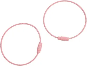 2/10pcs 50cm Colorful Stainless Steel Wire Keychain Cable Loop Screw Lock Rope Key Holder Keyring Key Chain Rings (Color : Pink, Size : 50cm 2pcs)