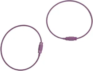 2/10pcs 50cm Colorful Stainless Steel Wire Keychain Cable Loop Screw Lock Rope Key Holder Keyring Key Chain Rings (Color : Purple, Size : 50cm 2pcs)
