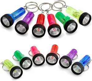 24Pcs Mini Keychain Flashlight LED Pocket Torch Keyring for Camping Hiking Emergency Use Mixed Colors Portable Design for Everyday Carry