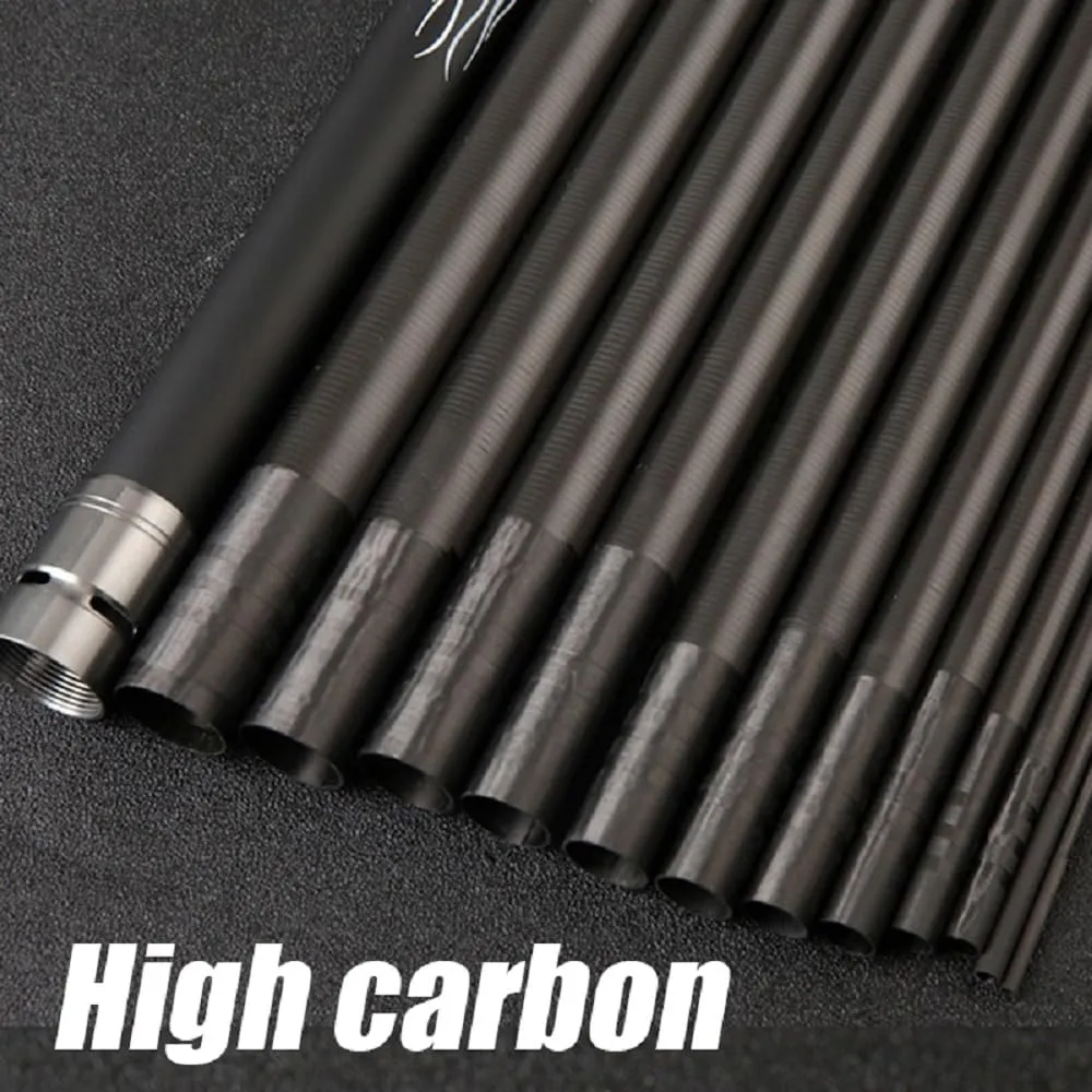 26Ft 29Ft 32Ft 35Ft 37Ft 40Ft Telescopic Fishing Rod Ultralight Travel Fishing Rod,Portable Collapsible Bass Crappie Rod,1 Piece Carbon Fiber Inshore Stream Trout Pole Free Tip