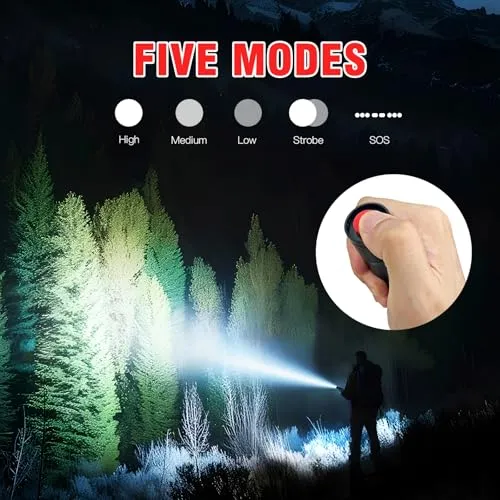 2pcs A100 LED EDC Flashlights High Lumens,Zoomable,Waterproof,Emergency Tactical