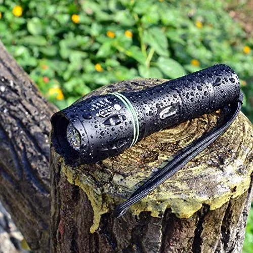 2pcs A100 LED EDC Flashlights High Lumens,Zoomable,Waterproof,Emergency Tactical