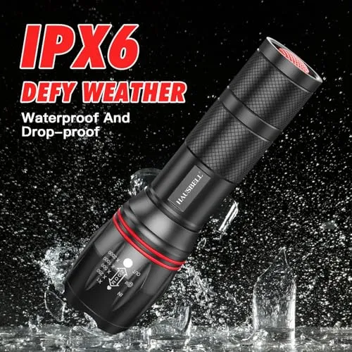 2pcs A100 LED EDC Flashlights High Lumens,Zoomable,Waterproof,Emergency Tactical