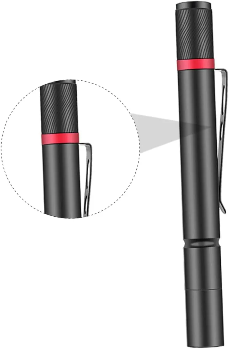2pcs Mini Pen Light Flashlight Outdoor Design Compact Size High Lumens Led Ideal for Camping Hiking and Emergency Use Battery Not Included