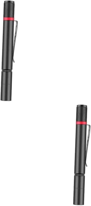 2pcs Mini Pen Light Flashlight Outdoor Design Compact Size High Lumens Led Ideal for Camping Hiking and Emergency Use Battery Not Included