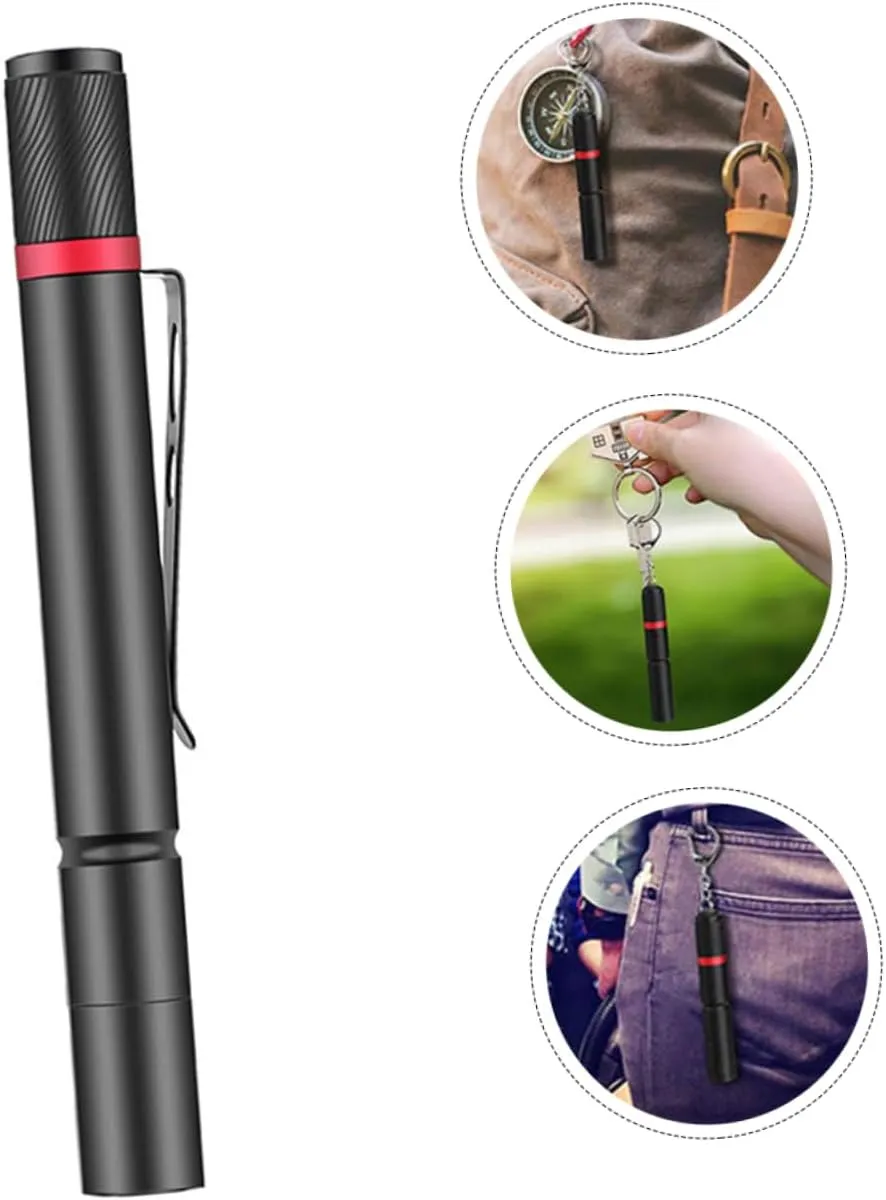 2pcs Mini Pen Light Flashlight Outdoor Design Compact Size High Lumens Led Ideal for Camping Hiking and Emergency Use Battery Not Included