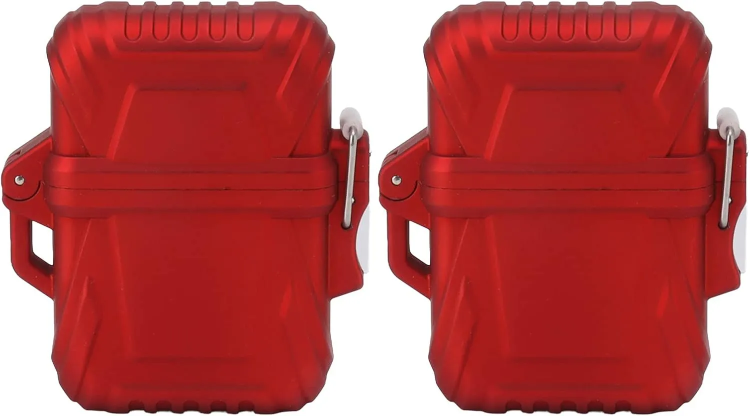 2Pcs Torch Lighter Cover Case, Portable IP56 Water Proof Lighter Case for Outdoor Camping Travel (Red)